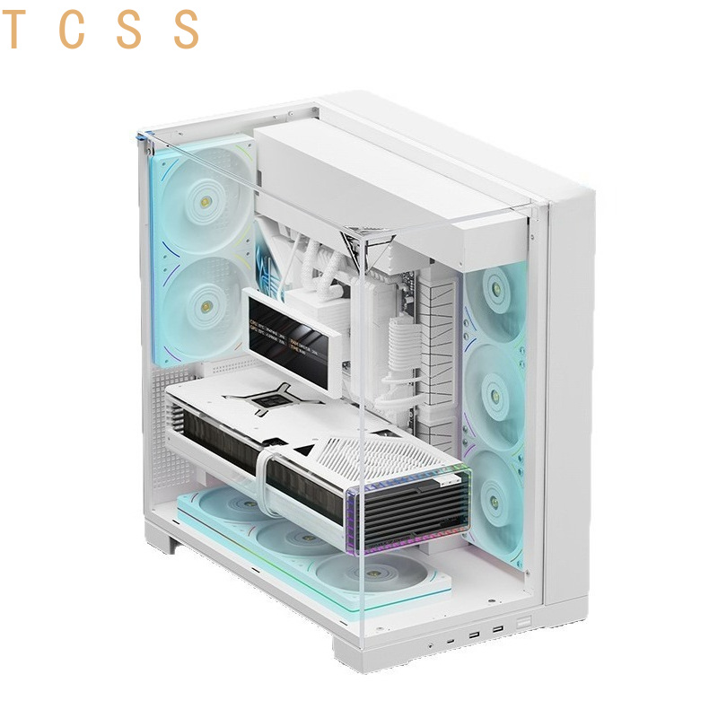 Atx Case - Boîtier PC panoramique blanc en verre