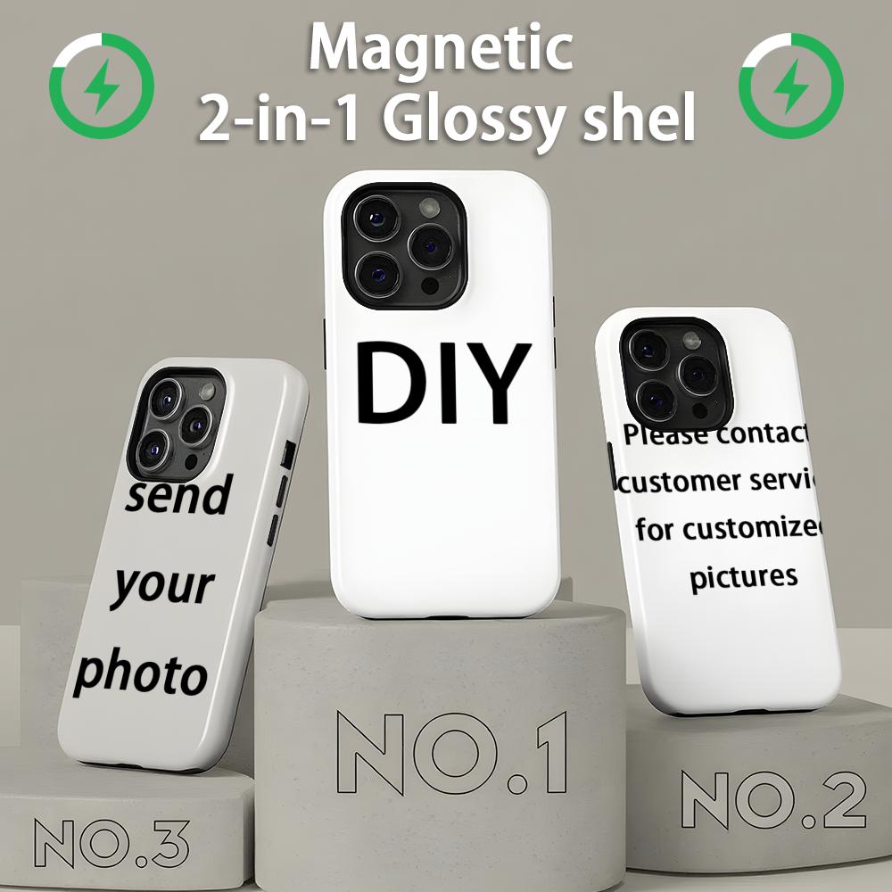 Mini Pc Case - Coque de téléphone magnétique 2-en-1 brillante